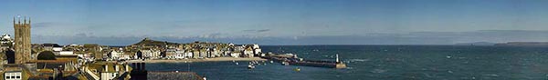 panaramic sea view from decking of Poscader