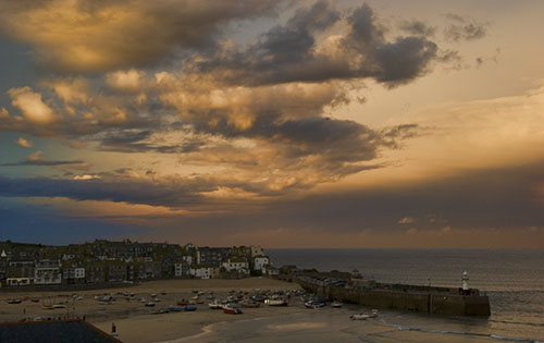 View spectacular sunsets from your st ives apartments decking